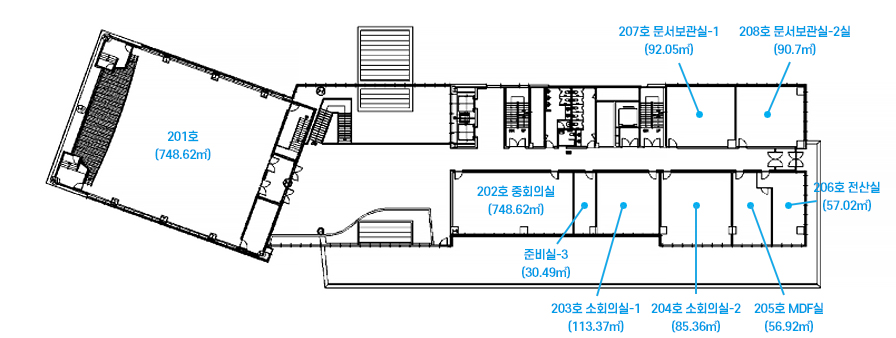 부산과학기술진흥센터 2층 평면도